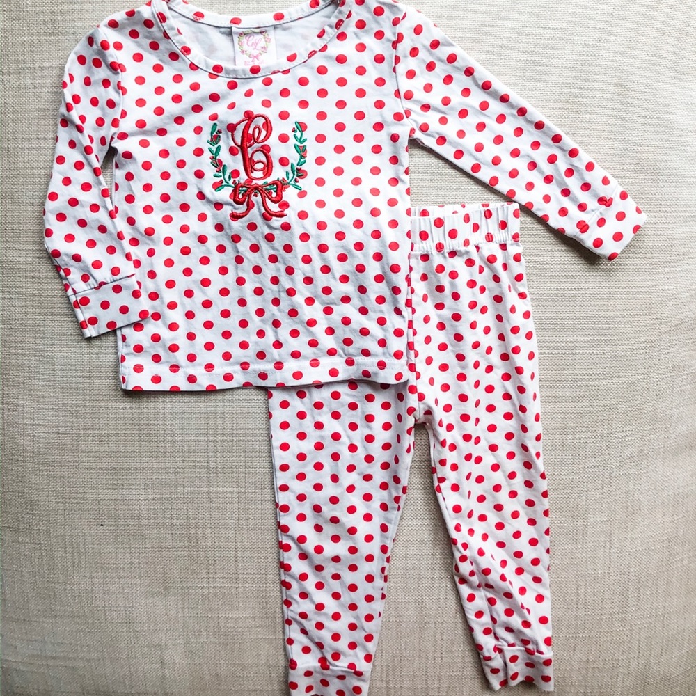 Cecil and Lou “C” monogram Christmas pajamas